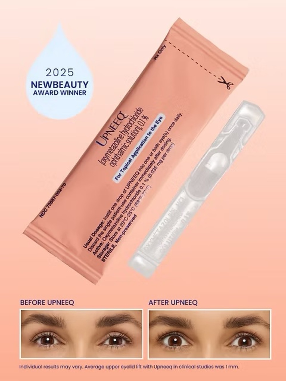 NEW in Box, 30 Vials, Upneeq Eye Drops for Eyelid Lift, Unopened Box